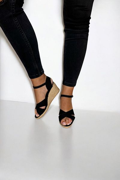 Y&D Shoes Wedge Heel Cross Linen Sandals Espardil