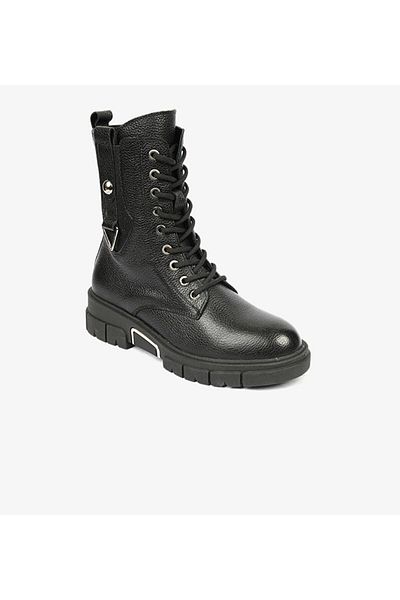 Greyder 72057 Black Genuine Leather Women's Casual Chelsea Boots (Zipper)