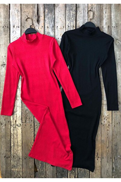 Tülay Butik Full likrali kışlık triko kalem elbise