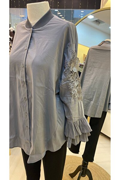 Invee Gray İnvee Lace Sleeve and Gupur Gomek 7020