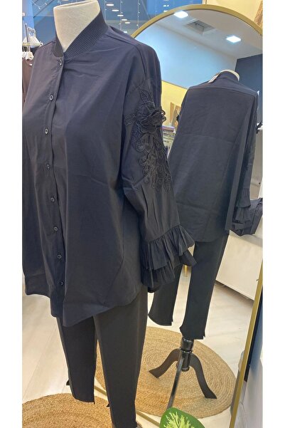 Invee Black Lace Guppy Invee Sleeve Shirt 7020