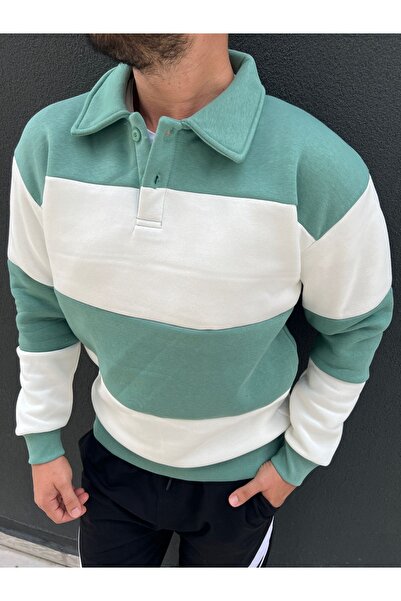 BY İMPALA MODA Νέα σεζόν - Φούτερ με κουμπιά με λαιμό πόλο με τρεις κλωστές