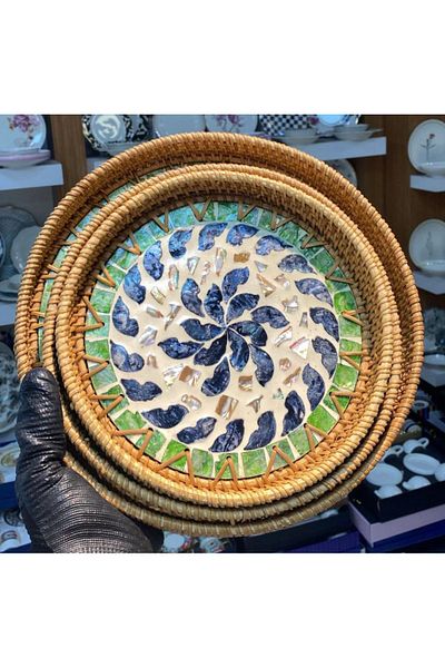 AROW Muba Concept 3 - Wicker Presentation Tray 28cm, 23cm, 21cm
