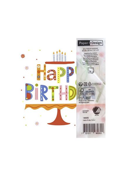 Kraft Happy Birthday Special Series 33X33 Paper Napkin - 20 Pieces