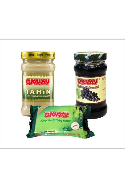 Okyay AVANTAJ PAKETİ 3'LÜ! ( 300 GR. TAHİN, 400 GR. ÜZÜM PEKMEZİ, 200 GR. FIS...