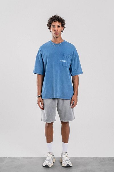 NOMARC Tricou oversize Young Atelier Blue - Lavabil cu scris