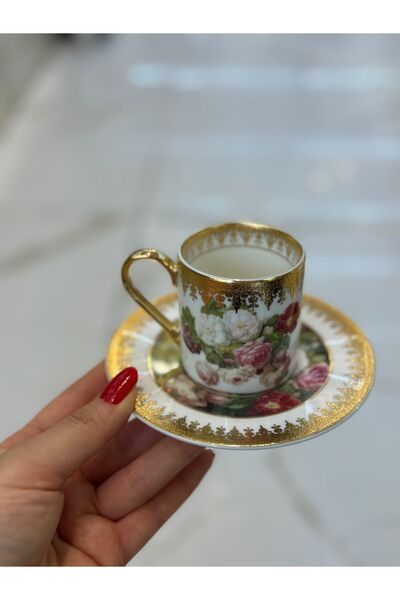 hediye طقم فناجين قهوة ESTERHOMEDECOR من البورسلان، مناسب لـ6 أشخاص