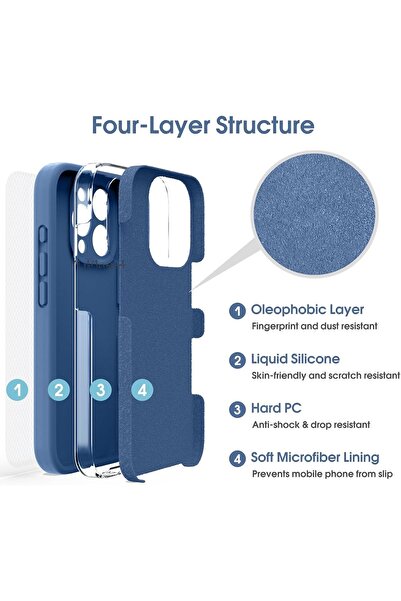 m.tk moveteck İphone 16 Pro Kılıf Lansman Kamera Çıkıntılı Korumalı içi Kadife Yumuşak Renkli Silikon Mat Hisli