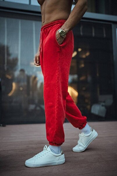 İLKCET MODA Oversize Washed Basic Tracksuit Bottom