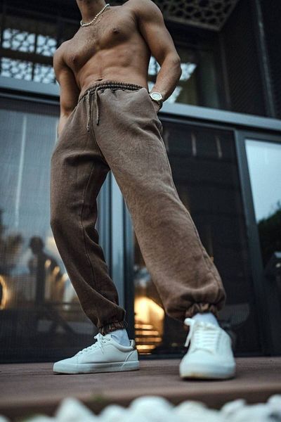 İLKCET MODA Oversize Washed Basic αθλητική φόρμα κάτω