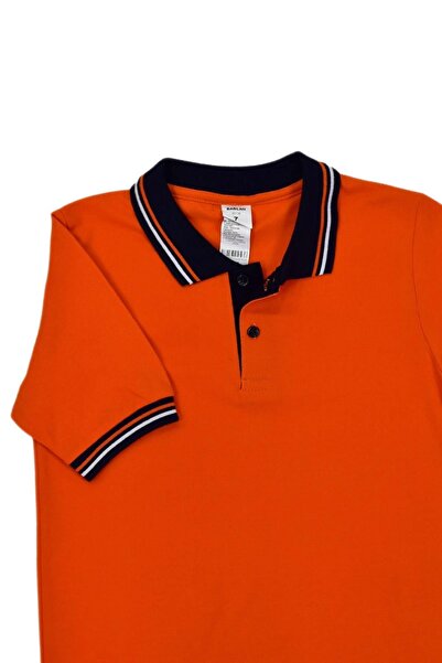 BAGLAN Πορτοκαλί κολεγιακό μπλουζάκι με γιακά πόλο - BGL-K-OR-4