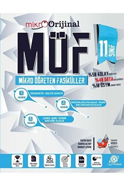 Orijinal Yayınları Orijinal Mikro 11. Sınıf Matematik Möf Mikro Öğreten Fasik...