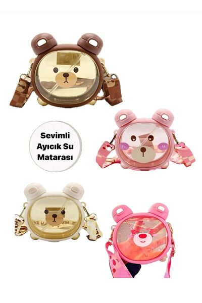Gift Planet Premium Çift Kapak Sevimli Ayıcık Model Su Matarası  Suluk Bpa Iç...