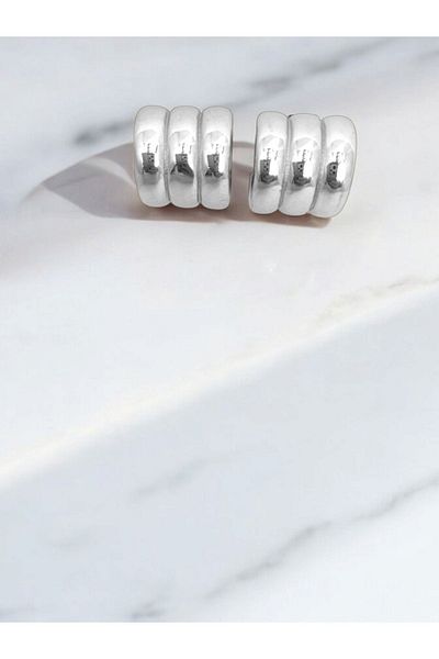 Marlenka 3 Curved Steel Earrings