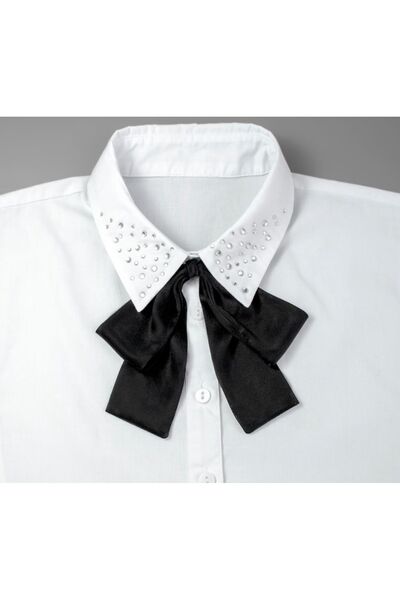 Qrsln Kavita çıkarılabilir saten papyon boyunluk