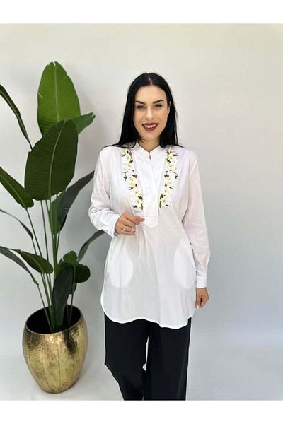 GÖKSEL Plus Size Tunic Blouse - Embossed Detail