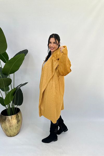 GÖKSEL Mustard -20 Plush Fur Coat