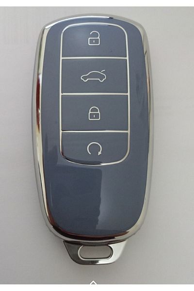 GMA KEYS Luxury Chery Tiggo 8 Pro - Omoda 5 Tiggo 7 Avantgarde Nano Key Case, Blue Silver Silver Color
