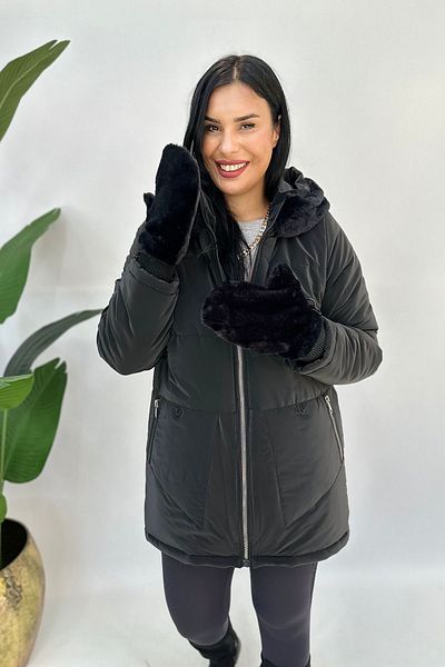 GÖKSEL Plus Size Jacket with Gloves -20