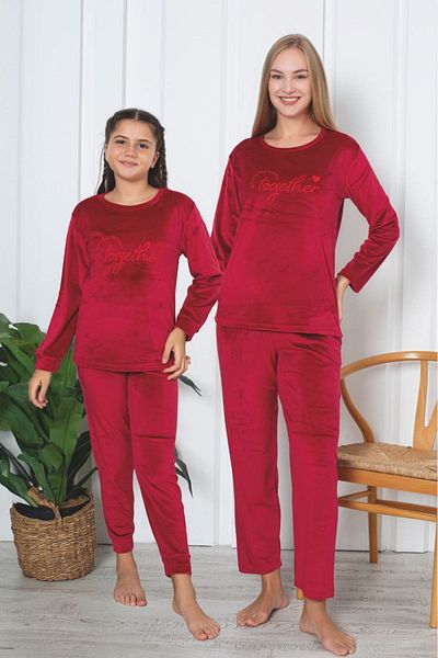 Farya Home Luxury Velvet French Velvet Mother Girl Combo Pajamas Set (Mommy girl sold separately)