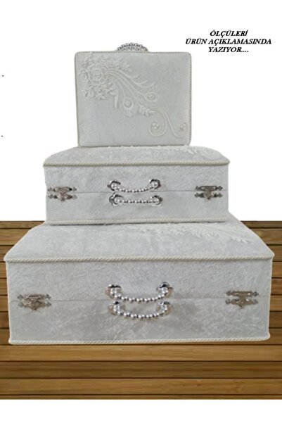 Sonem Çeyiz Çeyiz Sandığı Gelin Damat Bavul Çanta Sandık Hurç 3lü 0550