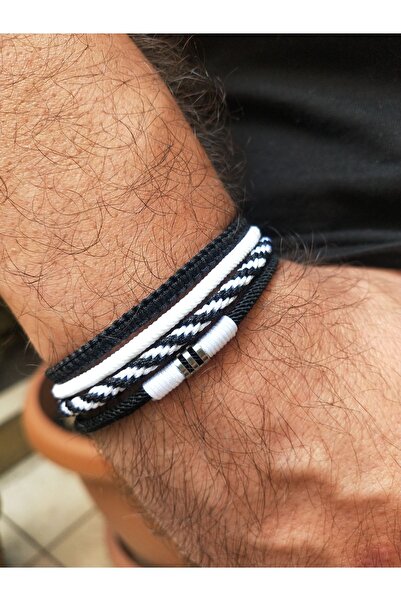 77 Bunny Siyah Beyaz Set Bileklik Erkek Taraftar