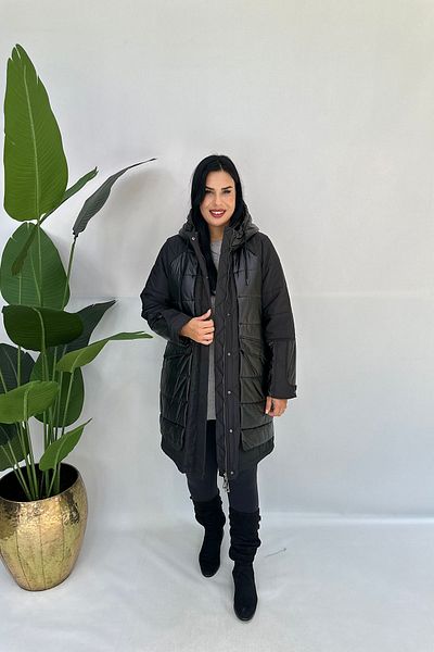 GÖKSEL Black Plus Size Coat