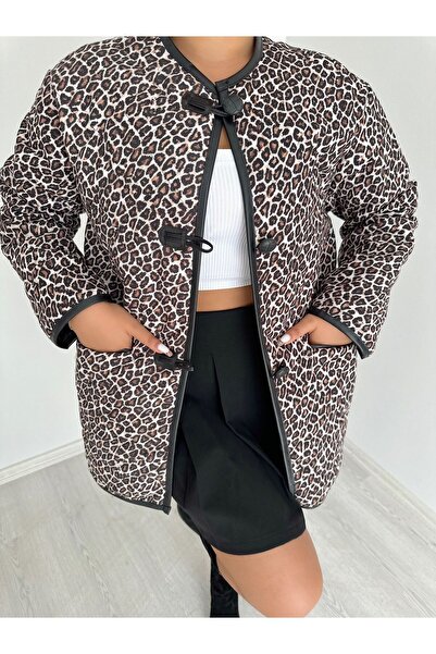 MEECY İÇİ DERİ TEDDY KUMAŞ BİYELİ ÇOBAN DÜĞMELİ CEKET MONT