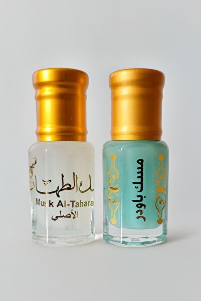 MUSK AL TAHARA 2 قطعة × 6 مل مسك أبيض وبودرة