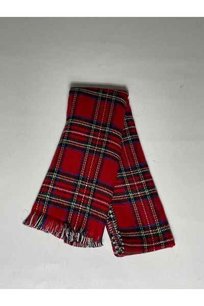 Sobe Hediyelik Double Sided Plaid Wool Shoulder Shawl - 70x190cm - Winter Shawl