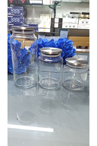 DEKOR ZÜCCACİYE HOME 3 lü vakumlu cam kavanoz baharatlık