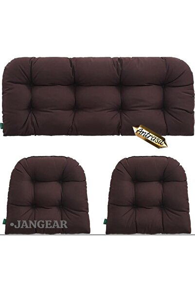 JANGEAR Розкішний балконний комплект з ротангових м'яких подушок Lotus для тераси, 3 частини, 120x50 см, 50x50 см