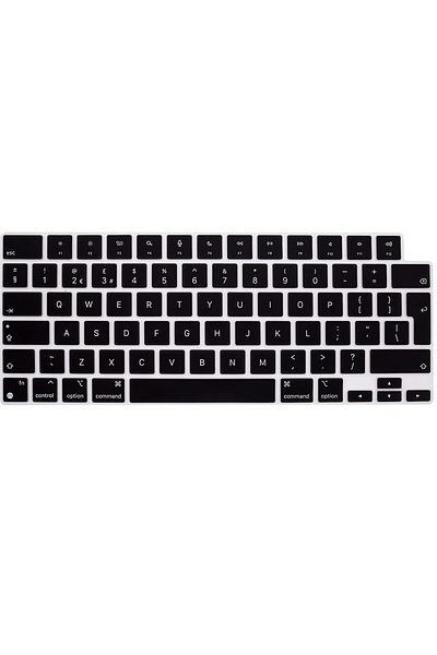 Fibaks لـ Apple Macbook Pro 14 M1 M2 A2442 - A2779 2023 متوافق مع وسادة حماية لوحة المفاتيح الإنجليزية Q المقاومة للماء والغبار