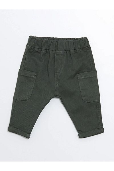 LC Waikiki Lcw Baby Baby Boy Green Cargo Pants - Basic Model with Elastic Waist
