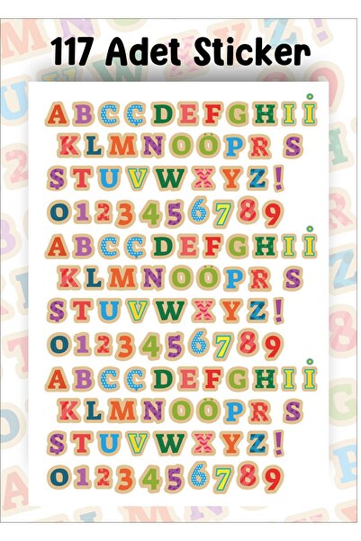 Sticker Adresim 117 Adet Harf Sticker Seti Planner - Ajanda -Bullet Journal B...