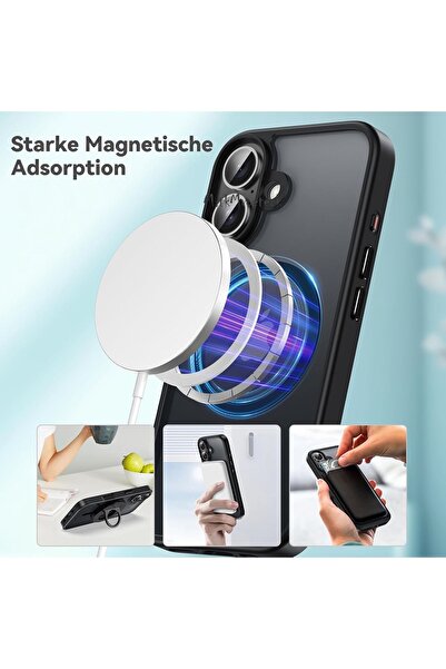 m.tk moveteck İphone 16 Kılıf Mat Magsafe Şarj Özellikli Darbe Önleyici Hassas Butonlu Renkli Yumuşak Kenar - SİO