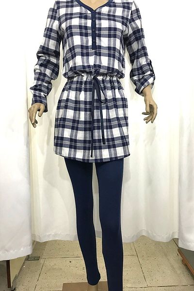 Blackspade 5527- Women's Tights Pajama Set - Navy Blue
