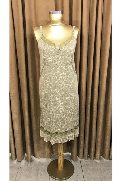 Pelin Pijama Rope Strap Nightdress -1107-Khaki