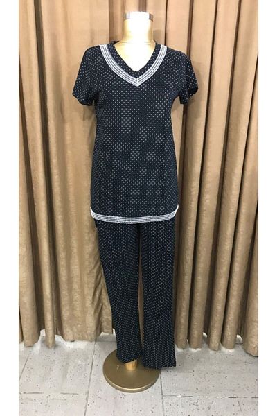 Pelin Pijama Set pijamale cu mânecă scurtă-3216-Bolți negri