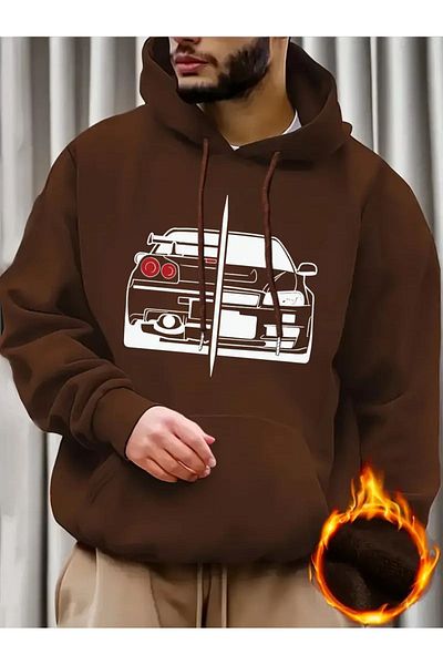 UNIQUE DESIGN Суитшърт с качулка и щампа на Nissan Skyline