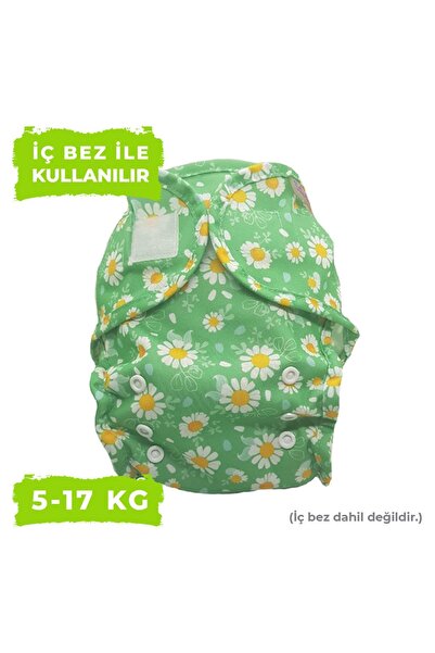 BabyNEO Klasik Tek Beden Yıkanabilir Bebek Bezi Sızdırmaz Dış Bez Cover - Papatya