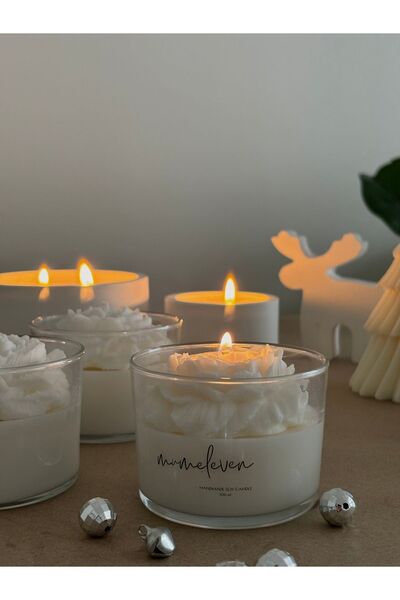 mumeleven Cam Kase Gül Mum | 250-299 Cc | %100 Soya Wax