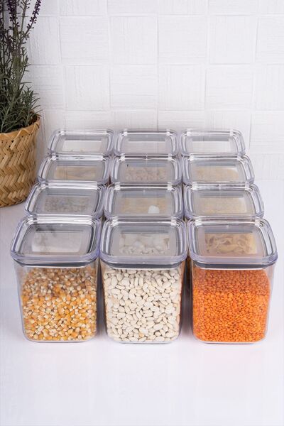 Home 900 Ml Mica Jar - 12-piece Vacuum Lid Pulses Set