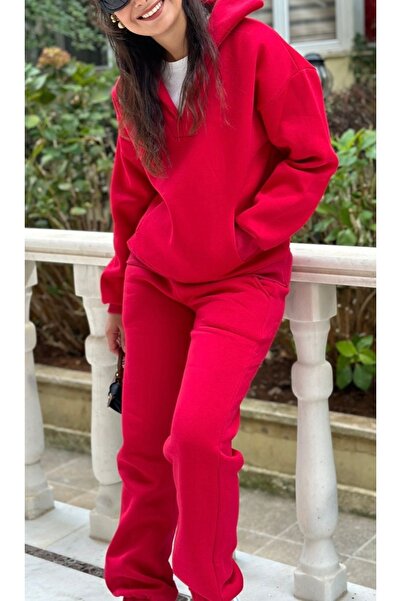 LaSorella Butik KADIN KIRMIZI EŞOFMAN TAKIMI