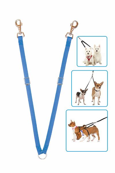 ZOBS Adjustable Double Dog Walking Leash Double Walking Strap