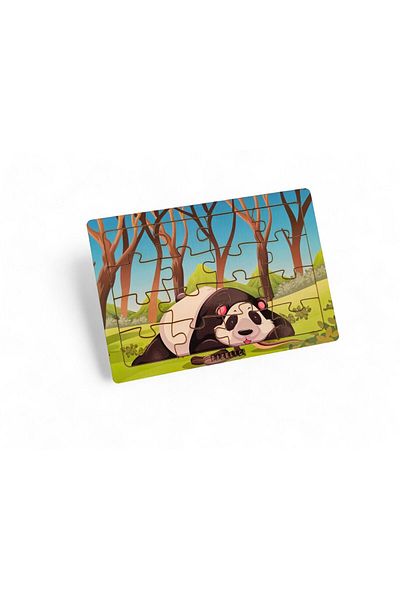 Fizello Panda 16 Pieces Educational Learning Wooden Kids Puzzle Montessori Jigsaw Baby Children Toy