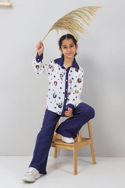 Modamihram Indigo 8917 - Set pentru copii cu detaliu nasturi
