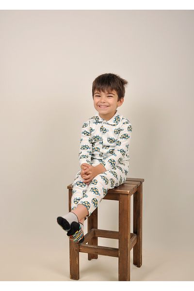 Peki Baby Buy 5 Plătiți 4 Set de pijamale cu model, din bumbac pieptănat, respirabil, cu gard în față 14470
