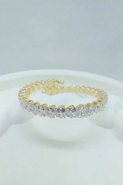 Elasya Jewels Gold Steel Clamp - Heart Stone Waterway