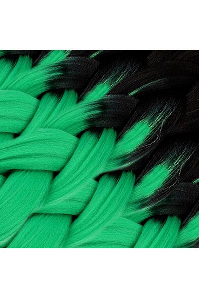 Astra Market Synthetic Color Transition Hair for Afro Braid and Rasta / Black / Emerald Green
